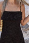 Coffee Color Thin Strap Dress with Glitter Detail - 2