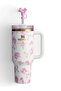 Stanley Love Shack Fancy H2.0 Flow State 40oz Pink Rose Tumbler, Stainless Steel - 5