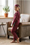 Girls-Boys Striped Heart Polka Dot Patterned Cotton Pajama Set with Eye Patch 3-Piece Set Ak2610 - 4