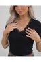 Women's V-Neck Short Sleeve Body Viscosse Lace Embroidered Body T-Shirt 4-Piece Deal Pack - 3