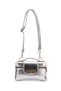 Lock Detailed Box Form Faux Leather Women's Crossbody Bag Lulu Silver Patent Leather - 2