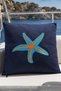 Starfish Embroidered Outdoor Throw Pillow Cover – Navy Blue Marine Decorative Pillowcase
