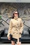 Women's Lined Windbreaker Detailed Belted Trench Coat Sun440 - 4
