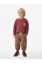 Printed Pocketed Cotton Crew Neck Long Sleeve Oversize T-Shirt