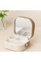 Mirrored Makeup and Jewelry Organizer Bag 9X9X3.7 cm - 4 Compartments - 2