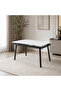 Extendable dining table, 180 x 85 cm – white and gray - 2