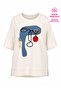 Plus Size Women's Blouse with Appliqué and Stone Detail - 2