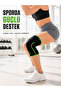 Black Green Sports Knee Brace Breathable Knitted with Adjustable Support Band