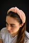 Bym Powder Pink Pleated Knotted Women's Hair Crown Daily Stylish Soft Hair Accessory - 4