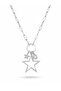 Silver Color Paperclip Chain Star Model Zircon Stone Women's Necklace