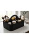 3D Printing Multi-Compartment Portable Bathroom and Makeup Organizer - Desktop Organizer with Handle-Black - 2