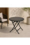 Round Foldable Cafe Table 80 x 80 cm - Black - 2