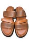 Genuine Leather Handmade Brown Tan Men's Slippers - 5