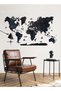 Wooden World Map Wall Decor Travel Wall Art Home Decoration UAE, Midnight