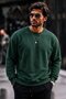 Men's Thick Woven Red and Green Sweatshirt - 6
