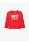 Cotton Long Sleeve Crew Neck Printed Oversized T-Shirt - 4