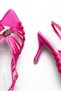 Women's Pink Satin Open Toe Caged Buckle Ankle Strap Thin Heel Evening Dress Heeled Shoes Taran - 3