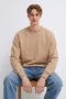 Men's 3 Thread Organic Trend Light Beige Sweatshirt - 2