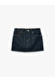 Normal Waist Pocketed Cotton Mini Denim Shorts Skirt - 6