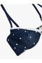 Lace Detailed Underwire Non-Padded Polka Dot Patterned Viscose Bra - 3