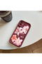 iPhone 18 Pro Max Compatible Case Camera Protector Floral Pattern Maroon Lover Couple Silicone Phone Case - 5