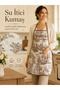 Kitchen Apron with French Pattern, Stain-Resistant, Water-Repellent, Colorfast Fabric, Women's Cooking Apron with Pockets - 4