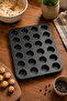 24-Cavity Teflon Tartlet Mold Mini Muffin Cake Tart Mold Non-Stick Coating Baking Tray - 5