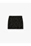 Normal Waist Slim Fit Tweed Mini Skirt - 6