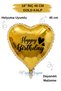 18 Inch Gold Heart Foil Balloon |   Happy Birthday Heart Printed |   Birthday Party Decoration Balloon