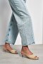 Castiel Ten Rustic Patterned Round Toe Women's Thin Heeled Slippers