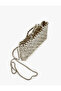 Cross Chain Strap Handbag with Handle and Shiny Metal Accessories - X Sibil Çetinkaya - 5