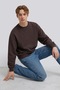 Men's 3 Thread Organic Trend Coffee Sweatshirt - 4