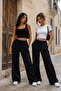 Double Track Pants Black Loose Legs - 2