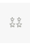 Stone Detailed Star Figured Geometric Dangle Earrings