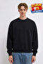 Men's 3 Thread Organic Trend Black Sweatshirt