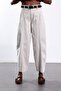 Beige Wide Leg Trousers with Front Stitching Detail 031726 - 4