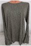 Er Clothing Combed Cotton Blouse Long-Sleeve Crew Neck Green Floral - 2
