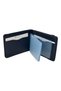 Elastic, Double-Folded, Transparent Internal Compartments, Horizontal Model, Genuine Leather, Sports Men's Wallet, Navy Blue - 3