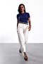 Beige Wide Leg Trousers with Front Stitching Detail 031726 - 3