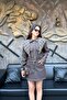 Women's Brown Shawl Detailed Denim Jacket Sun453 - 6