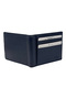 Genuine Leather Horizontal Model Sports Men's Wallet Navy Blue - 3