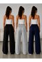 Triple Women's Black Gray Navy Blue High Waist Sweatpants - Loose Fit Cotton 3-Pack - 2