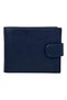 Horizontal Model Genuine Leather Classic Men's Wallet with Coin Compartment Navy Blue