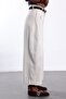 Beige Wide Leg Trousers with Front Stitching Detail 031726 - 5