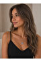 Minimal Infinity and Evil Eye Beaded Silver Double Necklace - 2