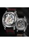Men’s Engraved Skeleton Automatic Mechanical Watch – Premium Leather Strap - 4