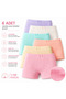 Girl's Jacquard Heart Patterned Boxer Briefs 6-Pack 100% Cotton Soft and Stretchy Ages 3-4 / 9-10 - 3