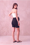 Maternity Cotton Black Above Knee High Waist Biker Leggings with Abdominal Support Landry - 2