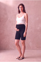 Maternity Cotton Black Above Knee High Waist Biker Leggings with Abdominal Support Landry - 3