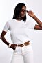 Ecru Crew Neck Short Sleeve Knitwear 5620 - 2